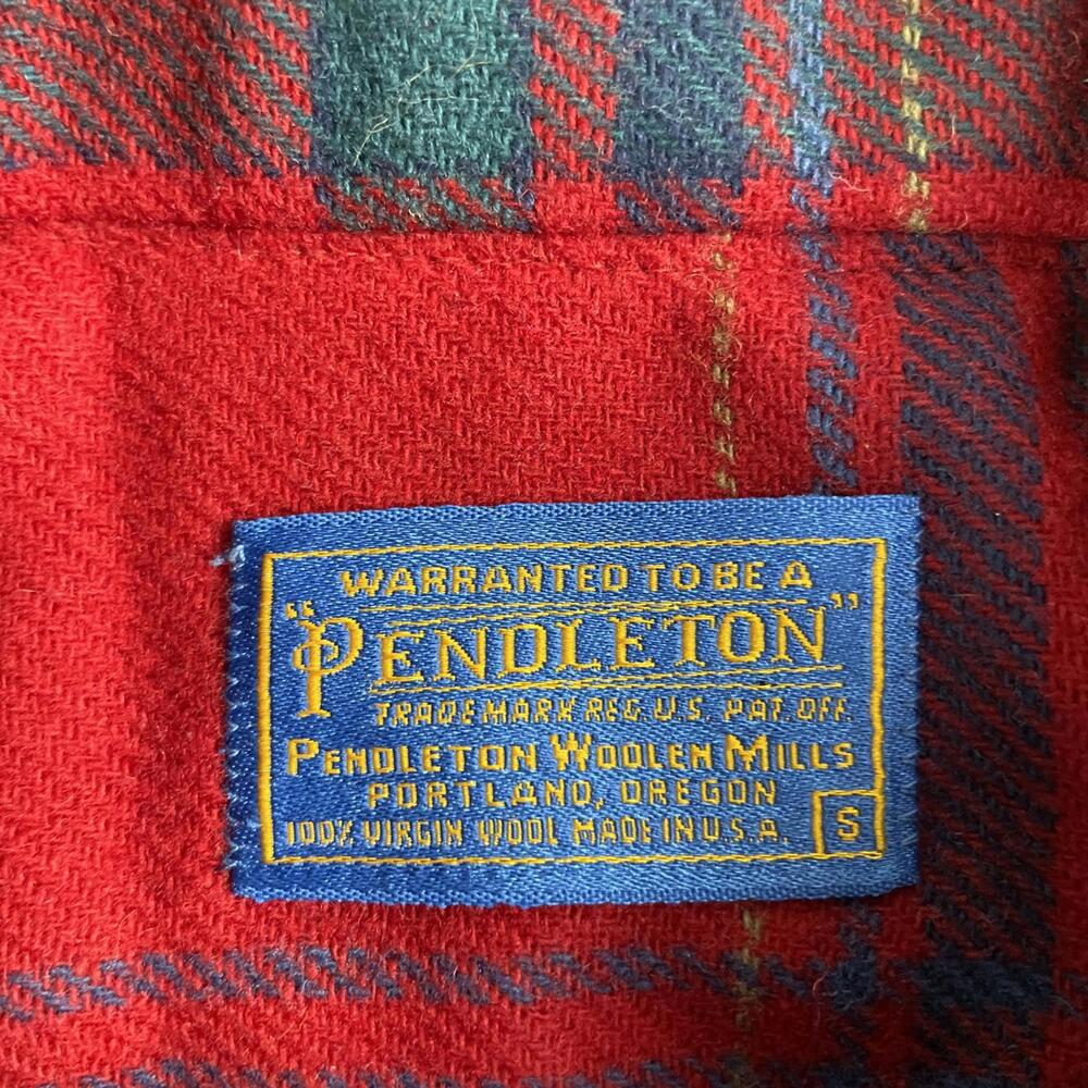Pendleton Wool Flannel Button Up Small Shirt Red … - image 2